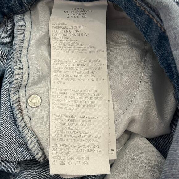 Levi's Overall Dress Girl's Small 4 5 Denim Blue Jumper Casual Americana - Picture 7 of 8